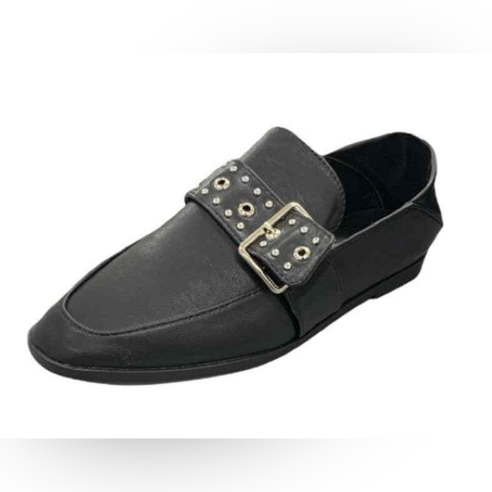 Vintage Havana Maureen Leather Studded Loafers 7.5M Black Whimsigoth Shoes
